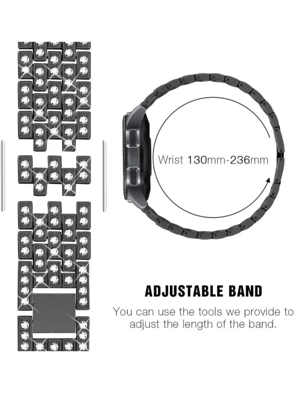 Stylish Bling Replacement Bands for Galaxy Watch 7/6/5/4, Active 2 - 2 Pack